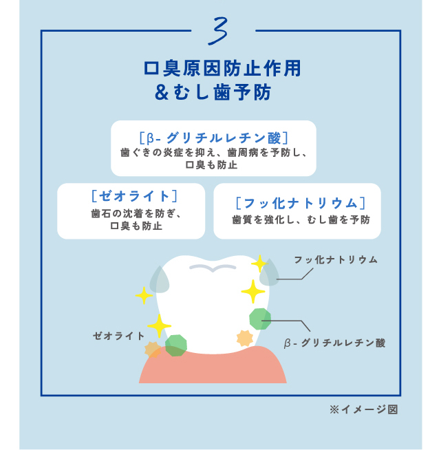 3.口臭原因防止作用＆むし歯予防