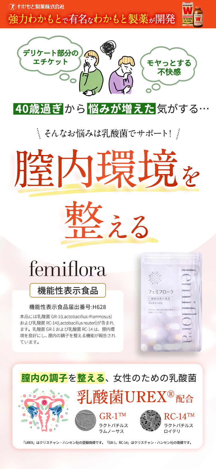 女性のデリケートなお悩みにフェミフローラ 初回約56％オフ　公式サイトだけの特別価格　初回からずっと送料無料